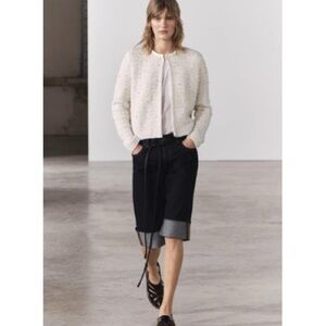 Zara White Textured Cardigan